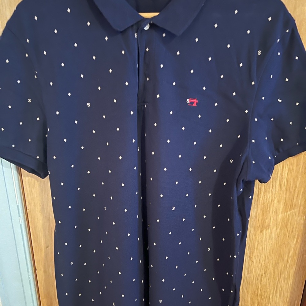 Scotch & Soda Navy Polo with White Dots